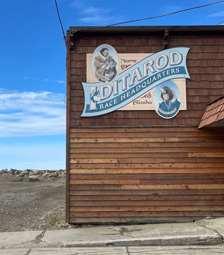 Iditarod Headquarters sign