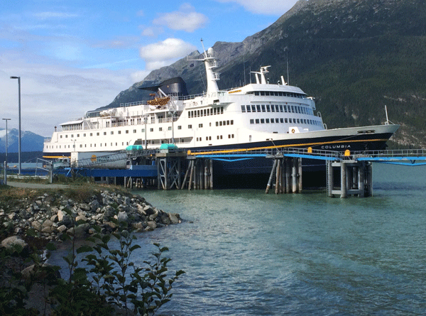 M/V Columbia at Haines terminal. By Geraldine Young, Alaska DOT&PF